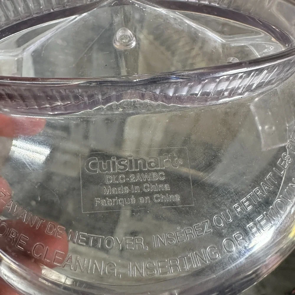 Cuisinart DLC-2AWBC Mini Prep Plus Lid Food Processor Work Bowl Cover DLC-2A